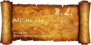 Módis Lia névjegykártya